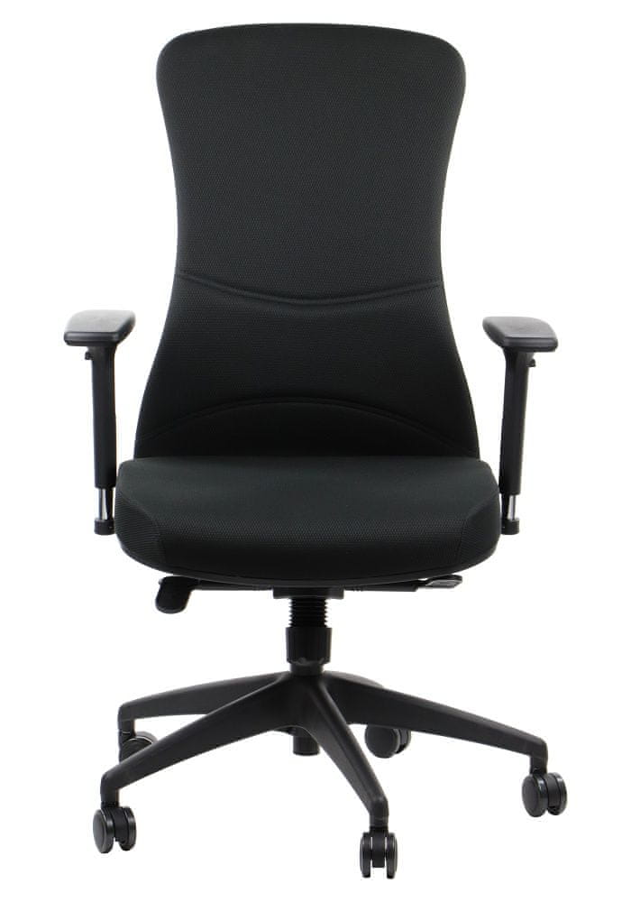 STEMA Otočná ergonomická kancelárska stolička KENTON, vhodné do domácnosti aj kancelárie, synchrónny mechanizmus, nastaviteľné sedadlo, čierna